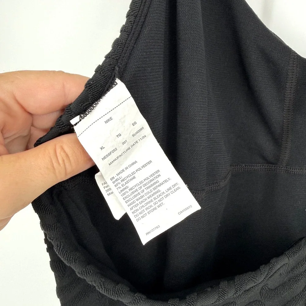 Nike Swoosh Link Terry Y-Back One-Piece Swimsuit Women's XL Sporty Summer Pool